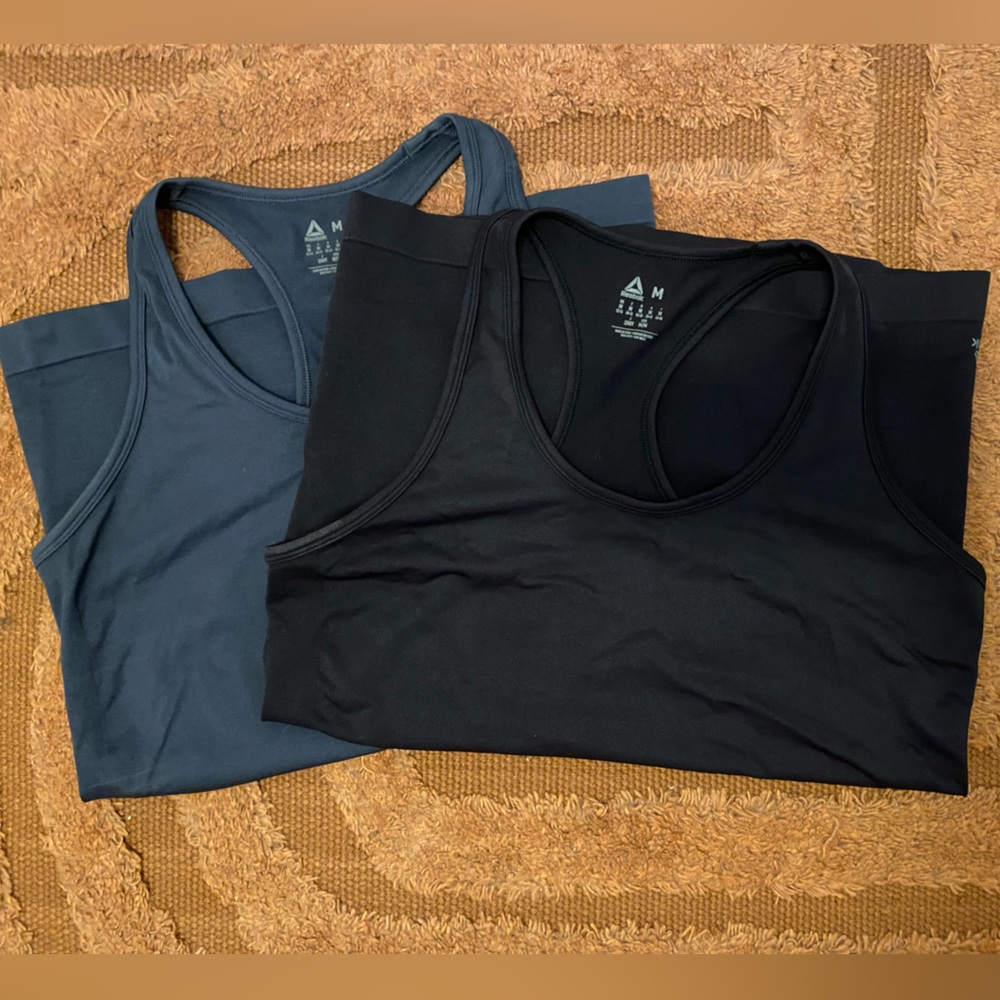 Two Reebok- medium maternity workout tanks